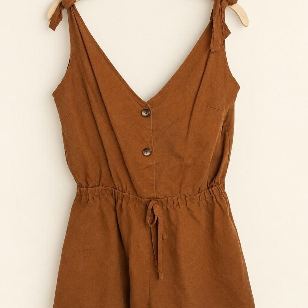 Unbranded Women's Brown and Tan Playsuit-romper